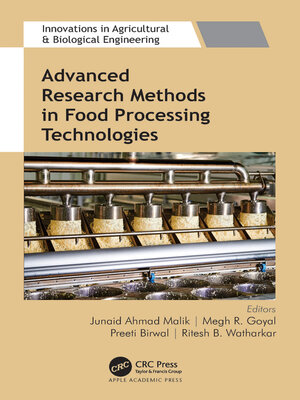 cover image of Advanced Research Methods in Food Processing Technologies